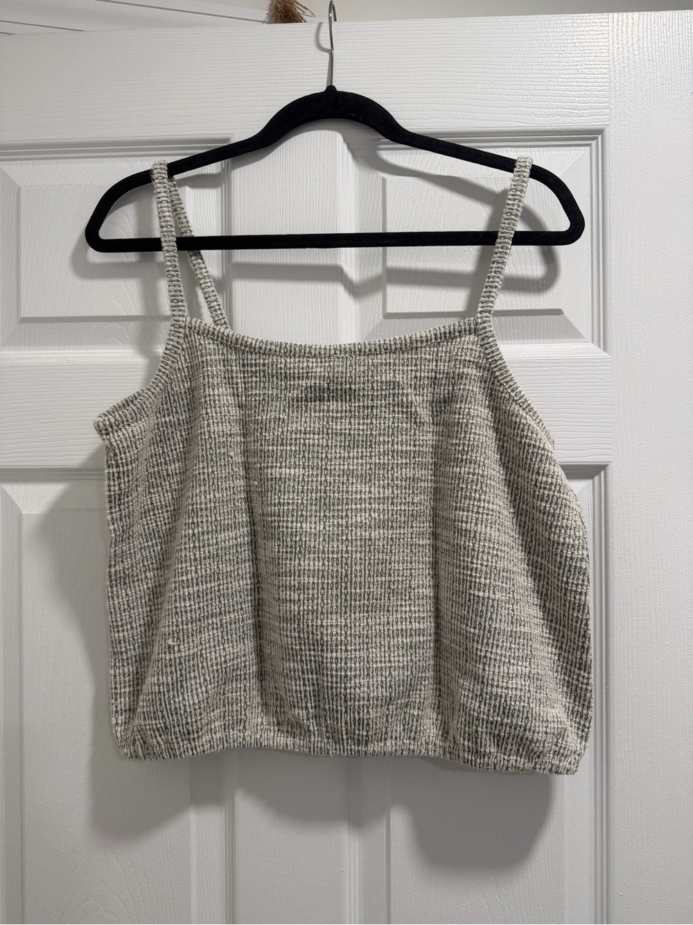 Neutral Knit Cropped Tank Top - Muted Green
